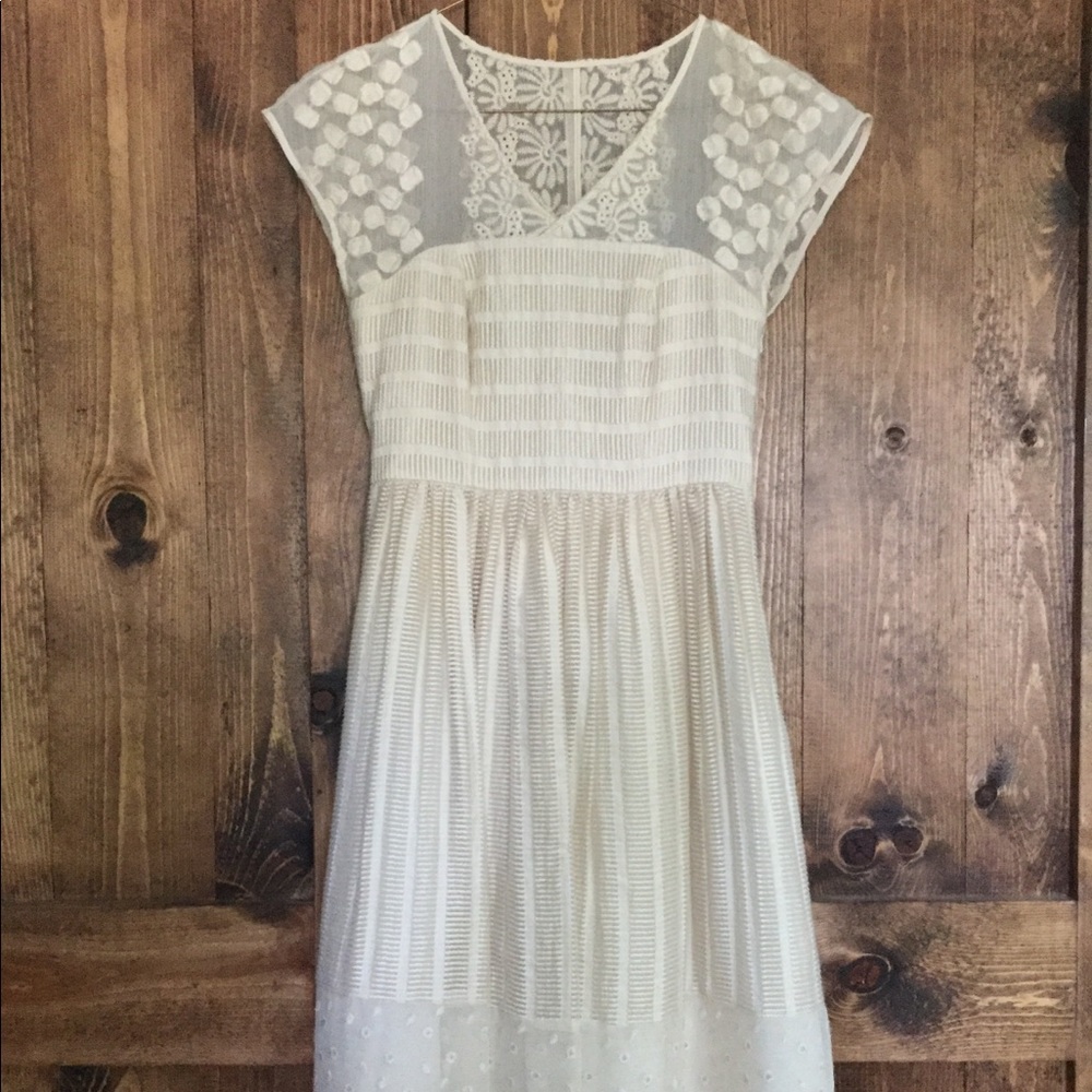 Cream Anthropologie Dress